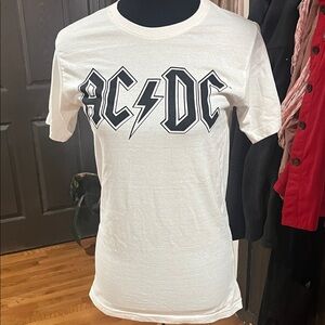 AC/DC White Cotton Blend Tee